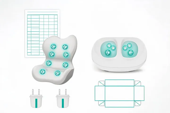 Shiatsu massager sourcing brief and comparison worksheet